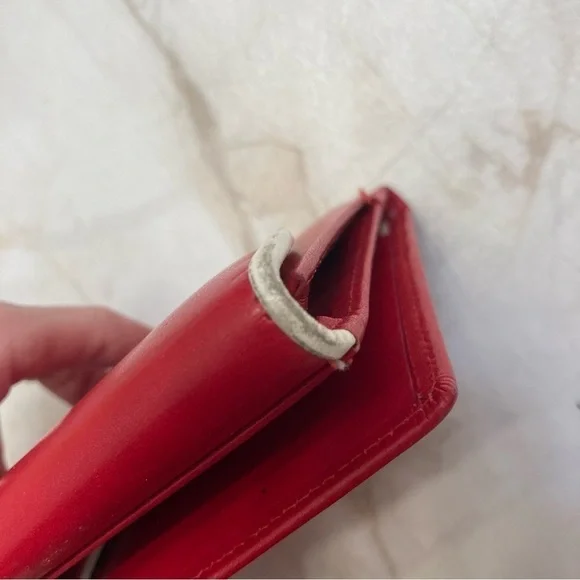 Dior vintage red and white leather wallet rare - Picture 6 of 14
